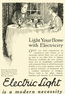 Elektrisch licht is een moderne noodzaak, 1920 door Unbekannt