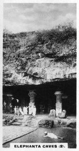 Elephanta-grotten, Bombay, India, ca. 1925