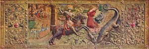 Geborduurd vooraltaarstuk van Sint Joris, uit het Palau de la Generalitat, 15e eeuw door Unbekannt