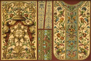 Borduurwerk, lederen wandtapijt, goudsmeedwerk, 17e, 18e en 19e eeuw, 1898 door Unbekannt