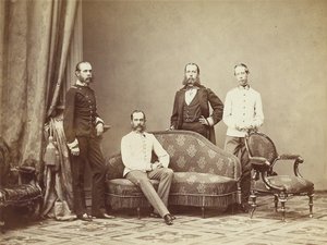 Keizer Franz Joseph I van Oostenrijk met zijn broers, 1864 door Unbekannt