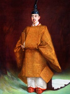 Keizer Hirohito in zijn kroningsgewaden, ca. 1924-1926 door Unbekannt