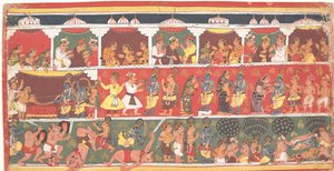 Ontmoetingen in Mathura: Pagina uit een verspreide Bhagavata Purana, ca. 1700