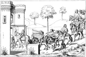 Toegang van de Heer Hoofd naar de Plaats van het Toernooi, 15e eeuw 1849