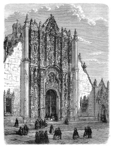 Ingang van de kathedraal van Mexico-Stad, eind 19e eeuw door Unbekannt