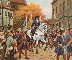 Intocht van Prins Leopold I in Dessau na de Spaanse Successieoorlog door Unbekannt