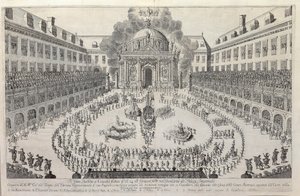 Ruiterballet in de binnenplaats van de Weense Hofburg, 1667 door Unbekannt