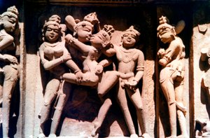 Erotisch Beeldhouwwerk, Hindoe Tempel, Khajuraho, India, 950 - 1050