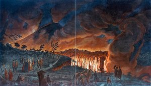 Uitbarsting van de Vesuvius door Unbekannt