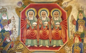 Ethiopisch koptisch icoon bij het Heilig Graf, Jeruzalem, Israël