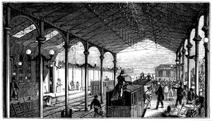 Euston Station, Londens eindpunt van de London and Birmingham Railway door Unbekannt