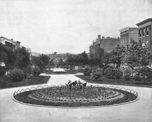 Eutaw Place kijkend naar het noorden, Baltimore, Maryland, VS, ca. 1900