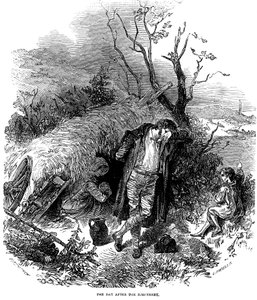 Uitgezette Ierse boerenfamilie, 1848