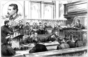 Onderzoek van John F Egan bij de rechtbank van Birmingham, het dynamietcomplot, 1884 door Unbekannt