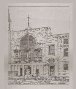 Buitenaanzicht van de Guildhall Chapel door Unbekannt