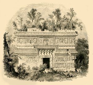Façade van een inheems paleis in Yucatan, 1890 door Unbekannt