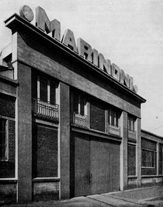 Gevel van de Ateliers Marinoni, Montataire Oise architecten, Perret Frères, ca. 1928
