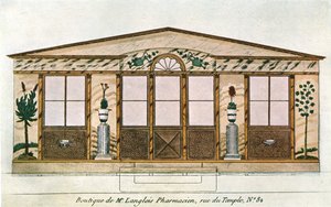 Gevelschildering van Langlois Apotheek, Parijs, Frankrijk, 1928