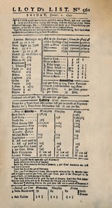 Facsimile van de vroegst bekende kopie van Lloyds List, ca. 1740s, 1928 door Unbekannt