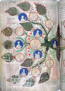 Stamboom, een pagina uit Liber Floridus, 12e eeuw door Unbekannt