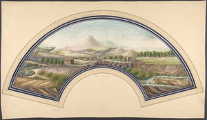 Waaiervorm met de Vesuvius, 19e eeuw door Unbekannt