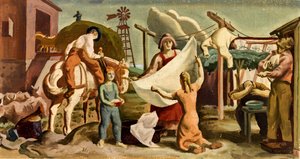 Studie van een muurschildering van het boerenleven, ca. 1933-1943 door Unbekannt
