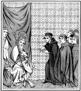 Fellows van de Universiteit van Parijs toespreken keizer Karel IV 1316-1378 in 1377, 1849