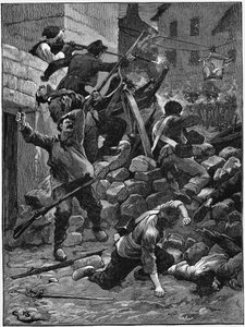 Gevechten bij de barricades, De Julimonarchie, Frankrijk, 1848 ca. 1885