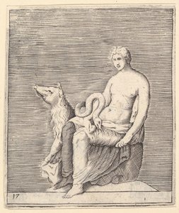 Figuur met Varken en Slang, gepubliceerd ca. 1599-1622 door Unbekannt