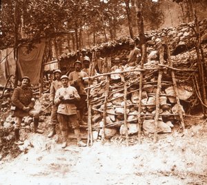 Eerste-hulppost, Argonne, Noord-Frankrijk, ca. 1914-1918