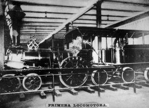 Eerste locomotief, Cuba, 19e eeuw door Unbekannt