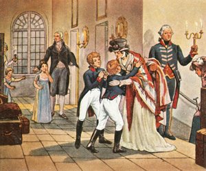 Eerste ontmoeting van koningin Louise en haar kinderen na de Slag bij Jena, 18 oktober 1806