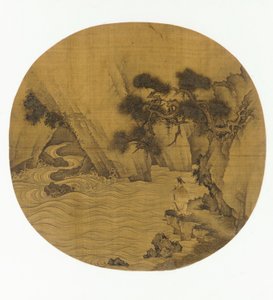 Vissen bij een bergstroom, Ming dynastie, 1368-1644 door Unbekannt