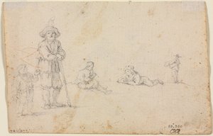 Vijf Figurenstudies, 1600s