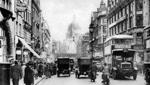 Fleet Street gezien vanaf Salisbury Court, Londen, 1926-1927 door Unbekannt