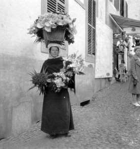 Bloemenverkoper, Funchal, Madeira, 20e eeuw