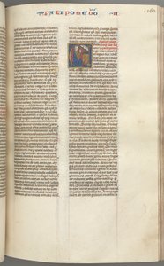 Fol. 160r, Kronieken II, gehistorieerde initiaal C, Salomo knielend voor een altaar biddend..., c. 127 door Unbekannt