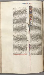 Fol. 174v, Ezra, gehistorieerde initiaal I, Cyrus die de bouw van de tempel leidt, ca. 1275-1300 door Unbekannt