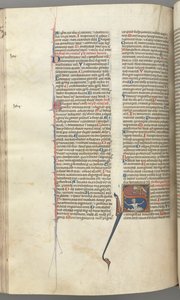 Fol. 224v, Psalm 68, gehistorieerde initiaal S, David in het water die tot God boven roept, ca. 1275-1300 door Unbekannt