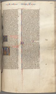 Fol. 251 r, Wijsheid, gehistorieerde initiaal D, Salomo onderwijst een soldaat, ca. 1275-1300 door Unbekannt
