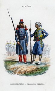Vreemdelingenlegionair en inheemse scherpschutter, Frans leger in Algerije