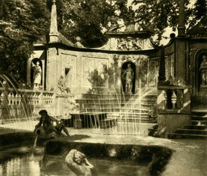 Fonteinen, Hellbrunn Paleis, Salzburg, Oostenrijk, ca. 1935