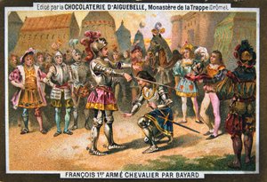 Francois I creëert ridder bij Bayard, 1515, 19e eeuw