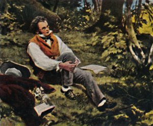 Franz Schubert 1797-1828 - Schilderij van J. Schmid, 1934 door Unbekannt