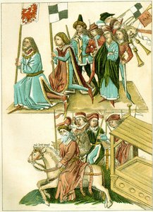 Frederik I ontvangt Brandenburg Kopie van een Illustratie uit de Richentals geïllustreerde kroniek, c. 1440 door Unbekannt
