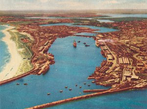 Fremantle Haven vanuit de lucht, ca. 1947