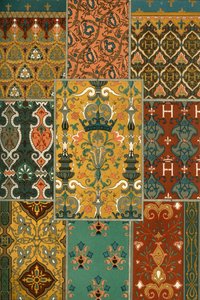 Franse renaissanceschildering van tapijt, 1898