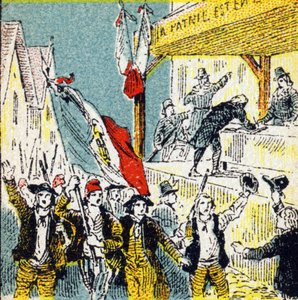 Franse Revolutie: de vrijwillige corollings van de revolutionairen (uit Histoire de France) door Unbekannt