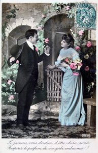 Franse romantische ansichtkaart, ca. 1900