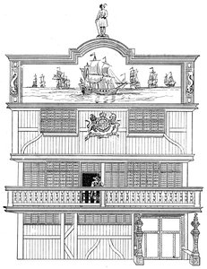 Voorkant van het oude East India House, Londen, 1894 door Unbekannt